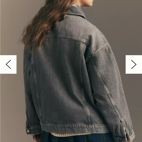 Pilcro The Weston Denim Boyfriend Jacket/ Smoke Wash/ Small - Picture 4 of 7